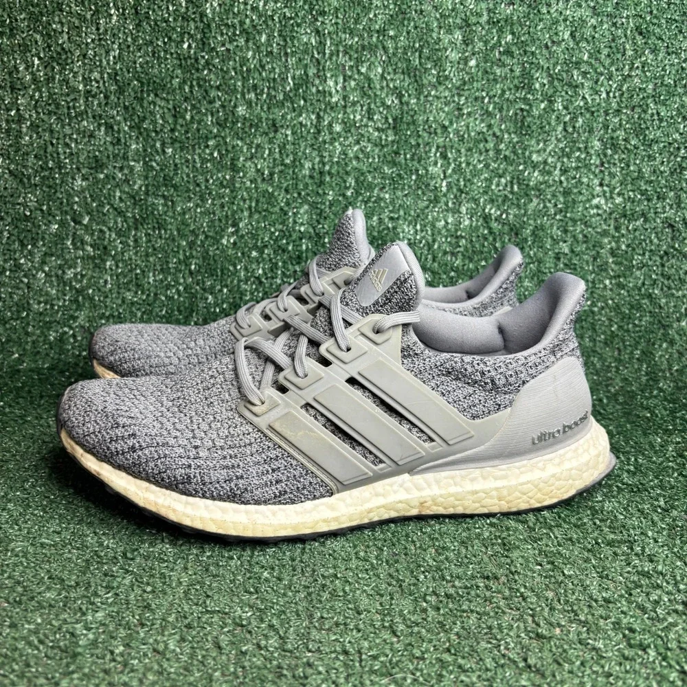 Adidas Ultra Boost 4.0 F36156 Primeknit Running Shoes Sneakers Grey Mens Size 10